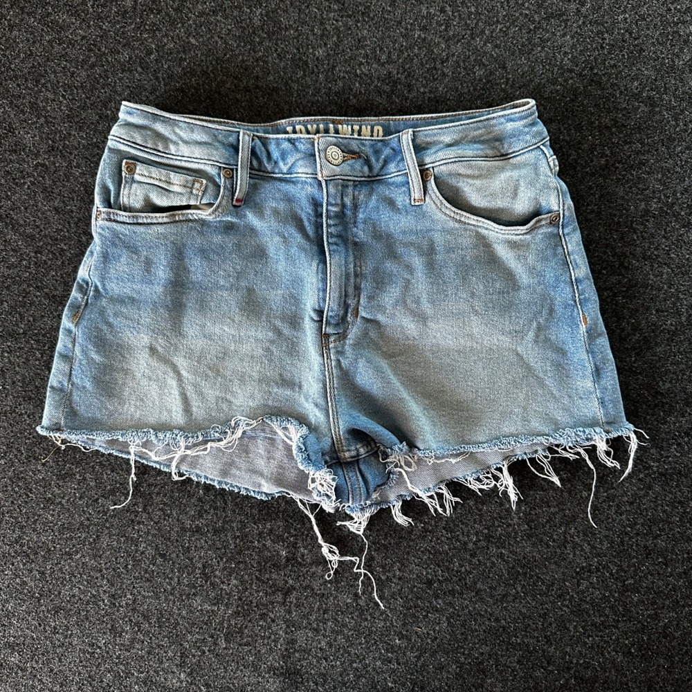 Idyllwind Miranda Lambert Light Wash Raw Hem Denim Jean Shorts Womens 10